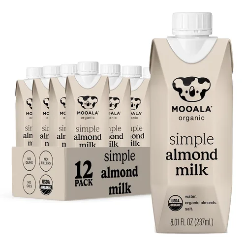 Vista 7 de Mooala Leche de Almendra Orgánica Simple Vainilla - Estable en Estante, Dosis Única, 4 Ingredientes, Sin Gomas, Sin Aceite, Sin Rellenos, Leche a