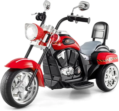 Vista 10 de Costzon Motocicleta para Niños, Motocicleta Chopper de Paseo Alimentada por Batería de 6V con Bocina, Faro, Juguetes de Paseo Estables de 3 Ruedas