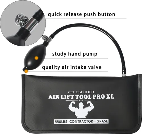 Vista 4 de Bolsa de aire en forma de cuña 2 piezas, espaciador de aire inflable con palancas, kit de bomba de aire en forma de cuña de grado comercial