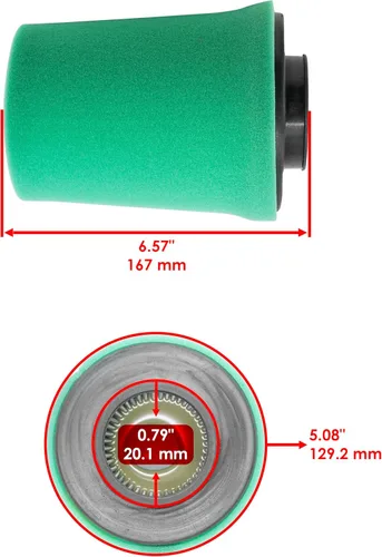 Vista 2 de Caltric Filtro de aire compatible con Can-am Bombardier Outlander Max 800 4X4 Std Ltd Xt 2006 2007 2008