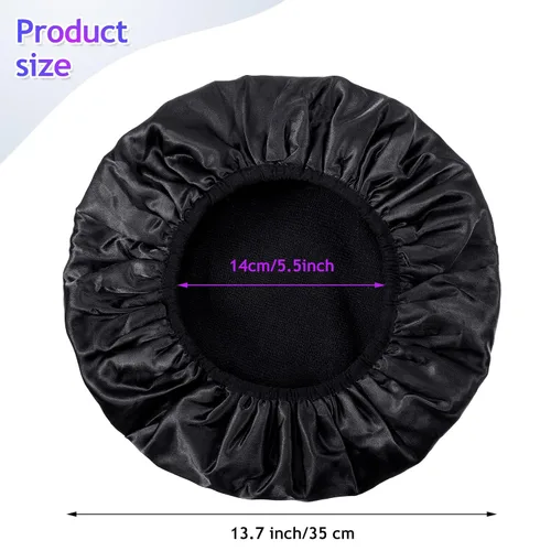 Vista 4 de Geyoga 2 gorros de ducha con forro de rizo para mujer, sombrero de baño grande de triple capa con función de microfibra de cabello seco, gorro