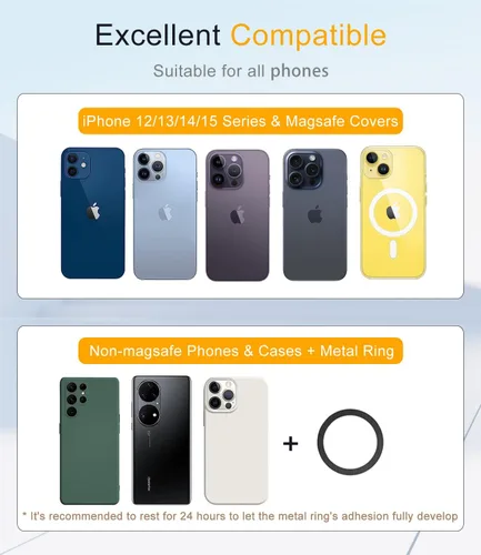 Vista 6 de Trípode magnético para selfie de 40 pulgadas con control remoto inalámbrico, soporte de trípode para teléfono celular todo en uno para grabación