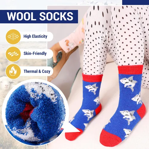 Vista 57 de Eocom 6 pares de calcetines de invierno cálidos de lana para niños y niñas