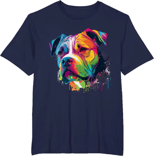 Vista 54 de Colorful American Bulldog American Bully Men Women T-Shirt Asphalt Grey