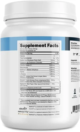 Vista 9 de Transparent Labs Pre-entreno Sin Estimulantes – Polvo de Pre-entreno Sin Cafeína y Sin Estimulantes para Hombres y Mujeres con Polvo de Beta