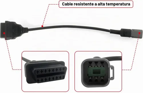 Vista 2 de Cable adaptador de diagnóstico de 6 pines a 16 pines CAN OBD2 OBDII, se adapta a CAN AM Moto ATV UTV motocicleta bicicleta