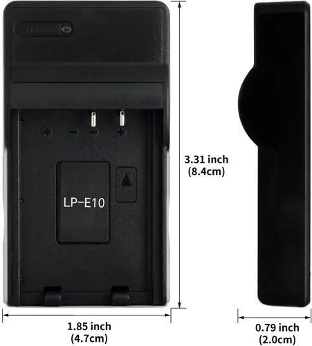 Vista 3 de Norifon LP-E10 - Cargador USB para Canon EOS 1100D, EOS 1200D, EOS Kiss X50, cámara EOS Rebel T3 y más
