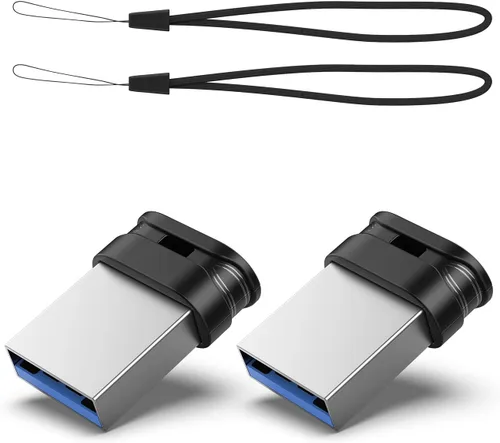 Vista 15 de RAOYI Unidad flash USB de 16 GB, USB 2.0 Mini Fit Memory Stick Ultra Slim Thumb Drive Jump Drive Zip Drive Pen Drive con cordón, color negro