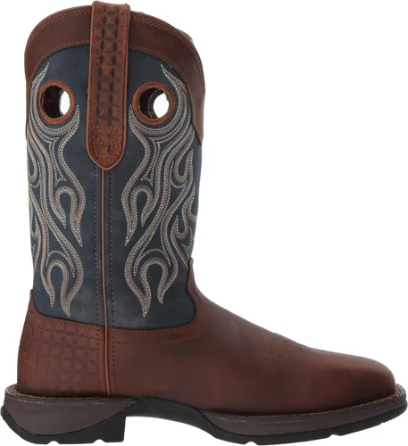 Vista 6 de Durango Bota occidental de meter con punta de acero, Marrón OscuroAzul Denim Full Grain