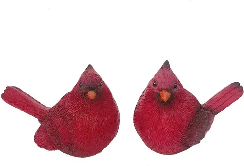 Vista 2 de Figuras de cardenal rojo de pájaro cardenal para decoración del hogar y regalos cardinales (juego de 2)