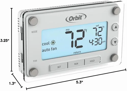 Vista 7 de Termostato de confort Orbit 83521, transparente, programable, con pantalla grande, fácil de leer Termostato programable con gran pantalla fácil