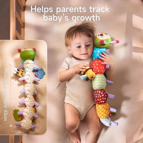 Vista 6 de TUMAMA - Juguetes para bebés de 0, 3, 6, 9, 12 meses, juguete sensorial de oruga, juguetes suaves de actividad con mordedor, juguetes sensoriales