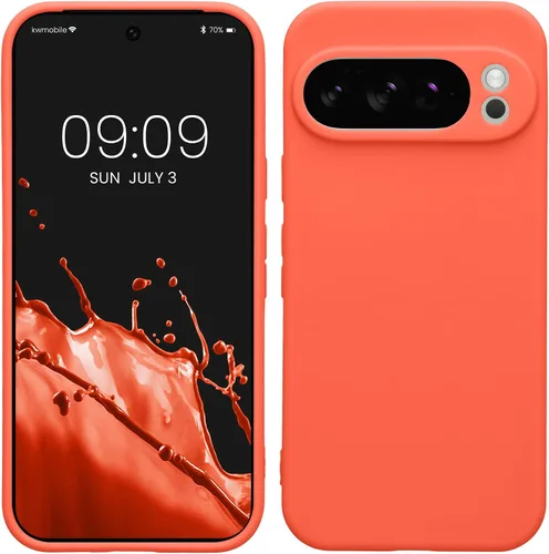 Vista 106 de kwmobile Funda compatible con Google Pixel 9 - Funda protectora delgada de TPU para teléfono - Acabado mate suave - Piedra antigua