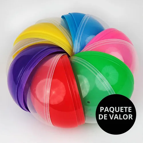 Vista 2 de Máquina expendedora de cápsulas, cápsulas redondas translúcidas vacías 7 piezas de 3.9 pulgadas – Cápsulas de máquina de chicles para cesta