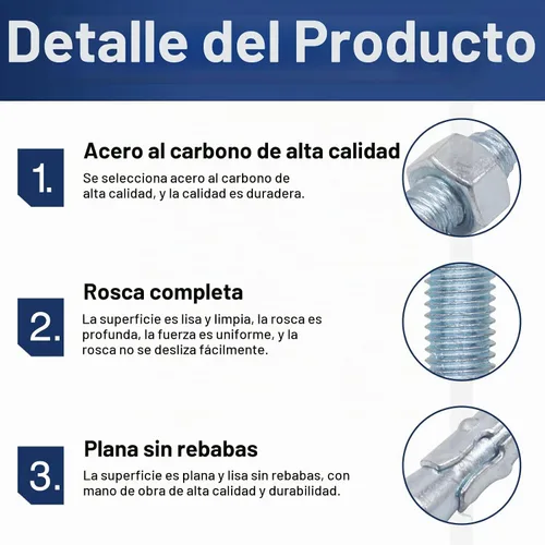 Vista 3 de Anclaje de cuña de 1/2" x 2-3/4", solo para cemento y hormigón, tornillos de acero al carbono galvanizados y pernos de retraso (10 unidades)