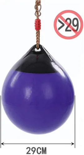 Vista 5 de LoveinDIY Asiento oscilante de bola con cuerda para niños y adultos, gimnasio de equilibrio, patio trasero, juego de juego
