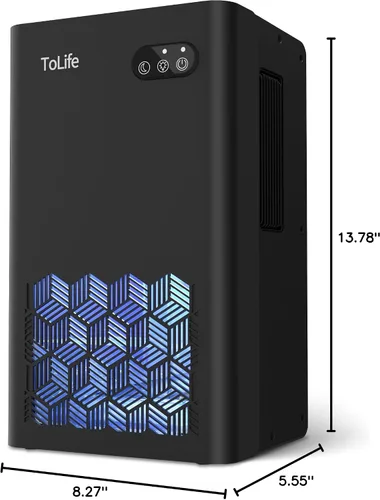 Vista 8 de ToLife Deshumidificador para el hogar, deshumidificadores de 1000 pies cuadrados para sótano, dormitorio, baño, con tanque de agua de 95 onzas