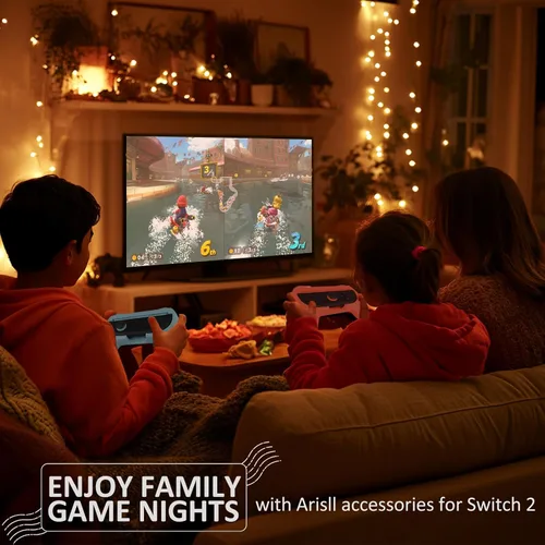 Vista 3 de Accessories for Switch 2 - Family Bundle for Nintendo Switch 2,Carry Case,Portable Joy Con Charger,4 Pack Steering Wheels and Hand Grips,Dockable