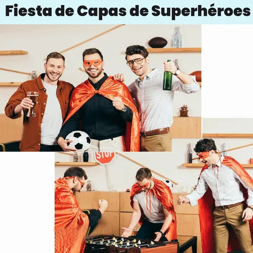 Vista 6 de Capas y máscaras de superhéroe para adultos, capas de vampiro de Halloween, capas de superhéroe, disfraz de superhéroe Negro
