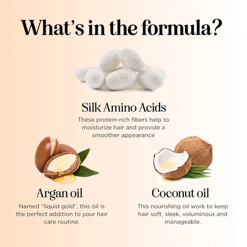 Vista 6 de Acondicionador Silk18 de aceite de argán, aminoacidos, jojoba y queratina para el cabello, para hombres y mujeres, no daña el cabello pintado