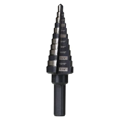 Vista 10 de Broca escalonada M2 HSS de 1/4 a 1-1/8 pulgadas, Unibit para cortar acero inoxidable, metal, madera y plástico