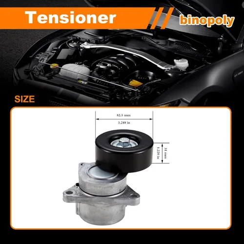 Vista 3 de binopoly 38284 Conjunto de tensor de correa de transmisión con polea para Nissan Altima/Sentra/Rogue/X-Trail OEM # 119556N20B 11955-6N20C 119558J00A