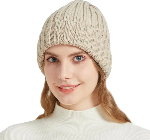 Vista 2 de NPQQUAN Gorro de punto de invierno cálido para mujer y hombre