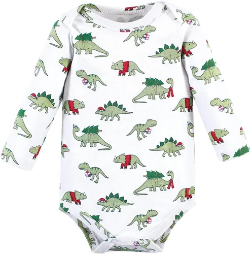 Vista 69 de Hudson Baby Body unisex de algodón de manga larga para bebé, leopardo rosa rojo