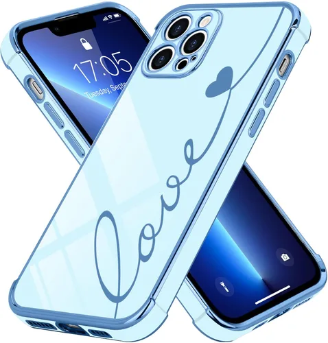 Vista 57 de LCHULLE Funda compatible con iPhone 12 para mujeres y niñas, bonito diseño de corazón de amor con enchapado de lujo, cubierta de TPU suave a prueba