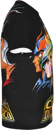 Vista 3 de Saint Anime Seiya - Camiseta de manga corta para hombre, suave, casual, unisex, cuello redondo, camiseta de entrenamiento