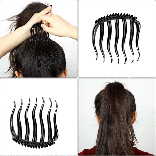 Vista 3 de 16 piezas de esponja para el cabello, herramientas de relleno de volumen, herramientas de trenzado simples, peines de base, accesorios de peinado