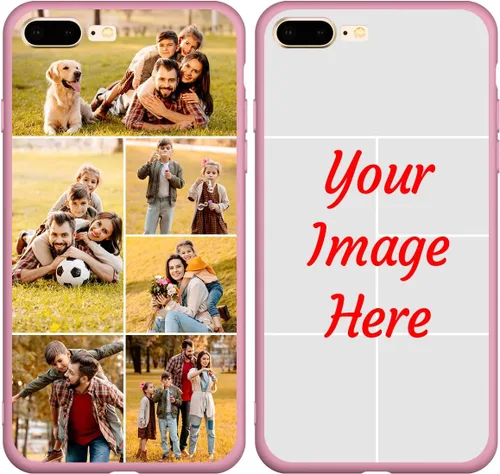 Vista 19 de Funda de teléfono con foto personalizada para iPhone 7 Plus 8 Plus, imagen personalizada/texto, funda negra delgada y suave, regalo único de nicho