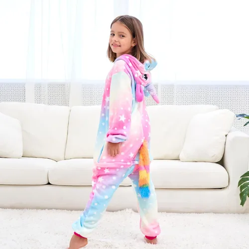 Vista 3 de FZOSM Lindo disfraz de unicornio para niñas, disfraz de Halloween y cosplay
