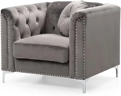 Vista 22 de Glory Furniture Sofá de dos plazas Pompano Velvet en negro