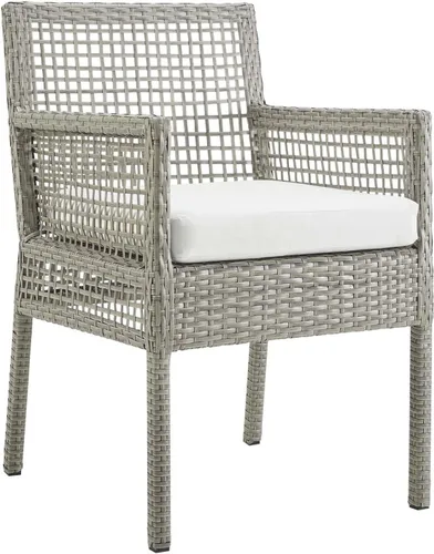 Vista 7 de Modway Aura Piece - Juego de mimbre para exteriores, gris gris