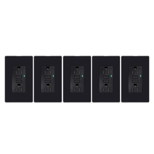 Vista 63 de Greencycle Toma GFCI de 15 amperios con puertos USB C y USB A, 1 unidad de toma eléctrica GFCI de prueba automática con USB, con indicador LED
