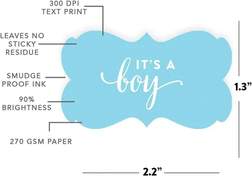 Vista 5 de Etiquetas adhesivas de Andaz Press, Azul (Baby Boy Blue)