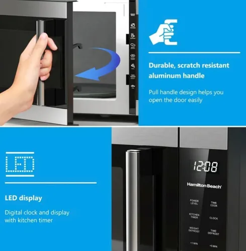 Vista 2 de Horno microondas de encimera con sensor de 1.6 pies cúbicos en acero inoxidable, nuevo