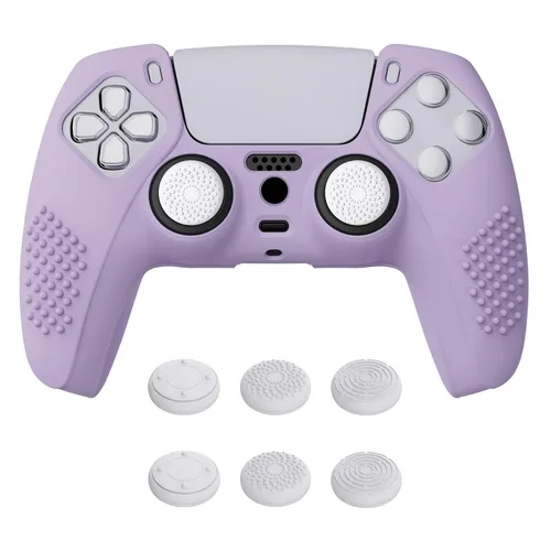 Vista 26 de eXtremeRate PlayVital Aqua Green 3D Studded Edition Anti-Slip Silicone Cover Skin for ps5 Controller, Soft Rubber Case for PS5 Wireless Controller