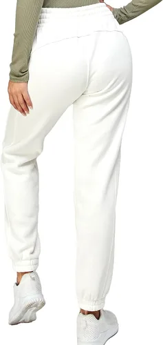 Vista 3 de IUUI Pantalones deportivos de cintura alta para mujer, con bolsillos, de algodón, holgados, atléticos