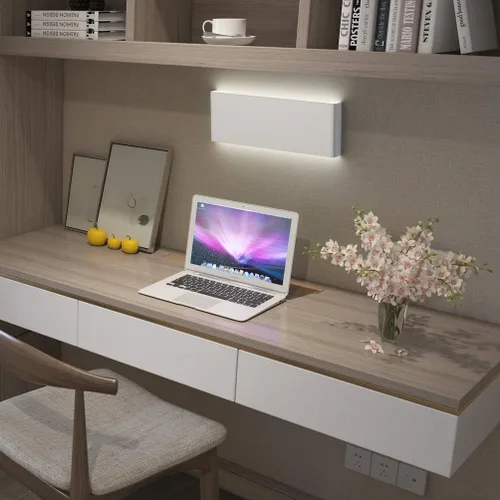 Vista 5 de Aipsun Luz de tocador LED moderna mate blanca de 15.75 pulgadas hacia arriba y hacia abajo para accesorios de iluminación de pared de baño
