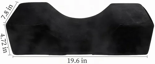 Vista 3 de Almohada de pestañas de terciopelo para salón de belleza Negro