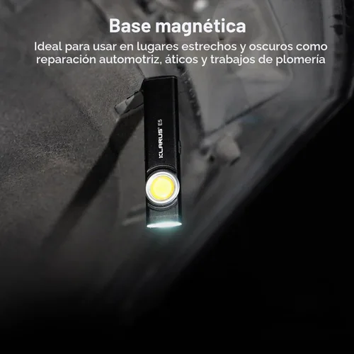 Vista 5 de Klarus E5 2 piezas de linterna de bolsillo, linterna recargable EDC, súper delgada 4.2x1x0.3 pulgadas, 600 lúmenes, puerto USB-C, IPX4, fuente