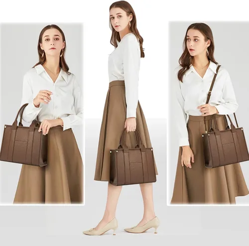 Vista 8 de COCIFER The Tote Bag - Bolso cruzado para mujer, bolso de hombro, bolsos de mano de piel sintética con asa superior con cremallera