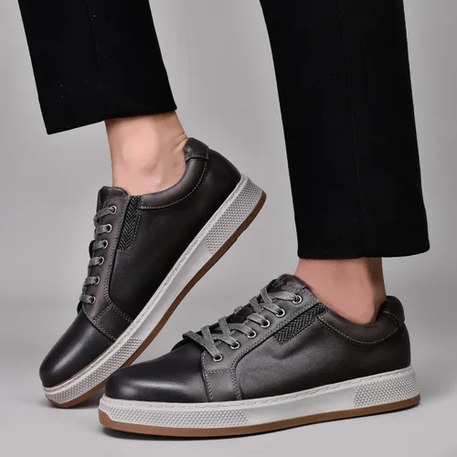Vista 6 de Men's Casual Oxford Dressy Sneaker Shoe Fashion Walking Shoes for Men Lace-Up Flats Stylish Genuine Leather Upper Stylish Comfortable and Durable