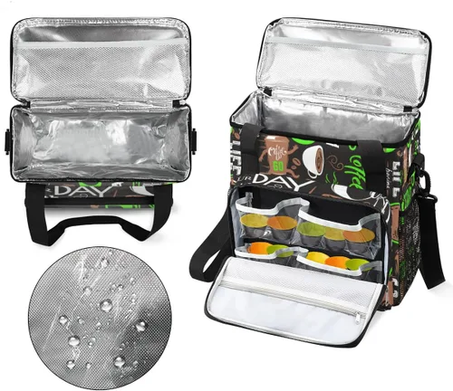 Vista 4 de Green Start Your Day - Bolsa de transporte para cafetera, bolsa de almacenamiento de viaje para cafetera, compatible con K-Mini o K-Mini Plus, b-7