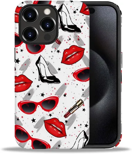 Vista 19 de CARLOCA Funda compatible con iPhone 15 Pro Max, funda protectora de gato en A para iPhone 15 Pro Max, TPU suave + PC duro 2 en 1, funda protectora