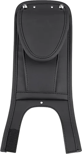 Vista 2 de Cubierta de tanque de cuero PU negro Panel Pad Bib W/bolsa para Harley Fatboy FLSTF 2000-2017 Softail 2000-2016
