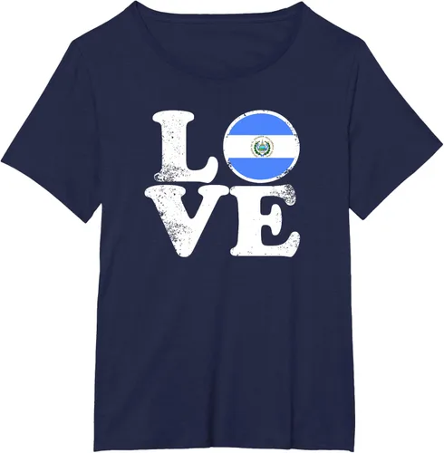 Vista 23 de Love El Salvador Flag tShirt Home Pride Distressed Tee T-Shirt