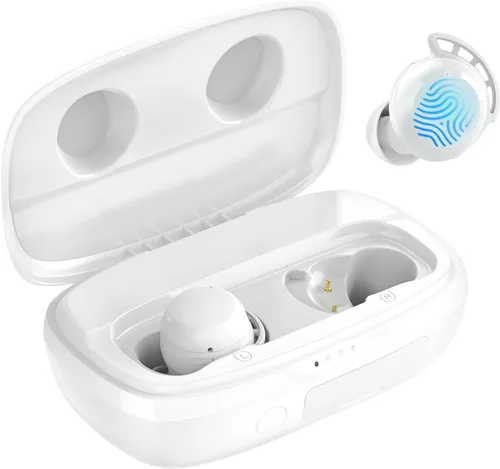 Vista 6 de Tribit Auriculares inalámbricos, 110 horas de reproducción, Bluetooth 5.3 IPX8, impermeable, control táctil, verdaderos auriculares inalámbricos